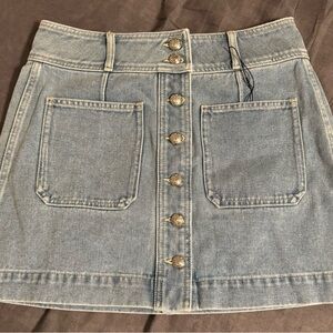 Veronica Beard Moxie Light Blue Denim Mini Skirt